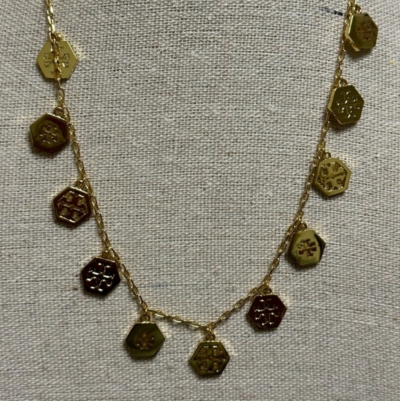 Tory Bruch hexagon charm necklace - Picture 4 of 11